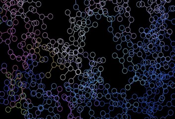 Dark Blue, Red vector pattern with artificial intelligence network.