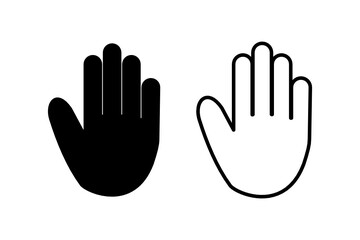 Hand icon set isolate on white background.