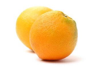 Orange fruit on the white background