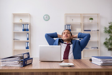 Young businessman working in the office