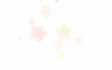 Light Orange vector natural artwork with flowers.