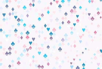 Light Blue, Red vector template with poker symbols.