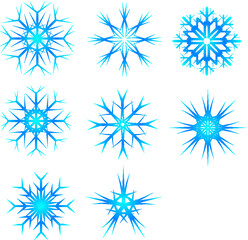 set of snowflakes
