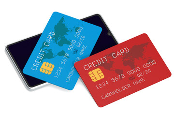 Mobile phone with credit card