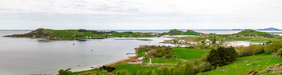 A bay between Fjoloy, Klosteroy and Mosteroy islands, Rennesoy commune, Norway, May 2018