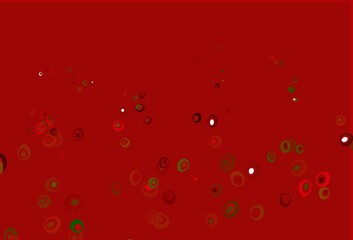 Light Green, Red vector backdrop with dots.