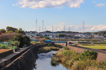 Obraz premium 恩田川（神奈川県横浜市緑区）