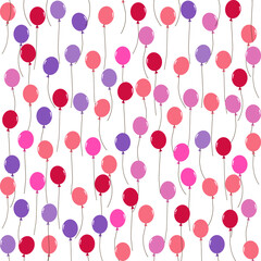 Very colorful seamless pattern design of colorful balloons that isolated on white background. Suitable for wrapping paper, wallpaper, fabric, backdrop and etc.
