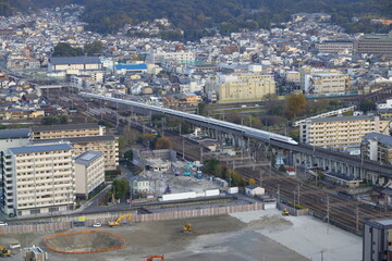 京都に到着する新幹線