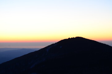 sunset in the mountains