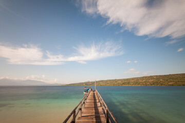 Fototapeta premium Wooden pier on Menjangan Island