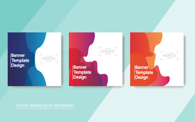 set banner social media post design,vector illustrations.