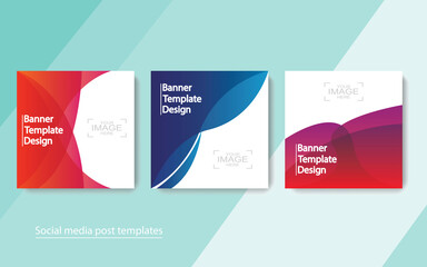 set banner social media post design,vector illustrations.