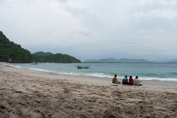 Tanjung Papuma Beach is a tourist destination in Jember district. A suitable place to enjoy sunrise and sunset in one area.