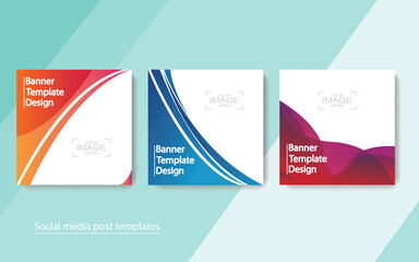 set banner social media post design,vector illustrations.