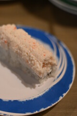 Plate sushi at a sushi bar