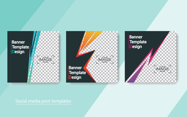 set banner social media post design,vector illustrations.