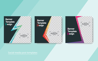 set banner social media post design,vector illustrations.