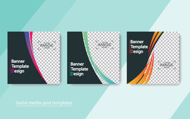 set banner social media post design,vector illustrations.