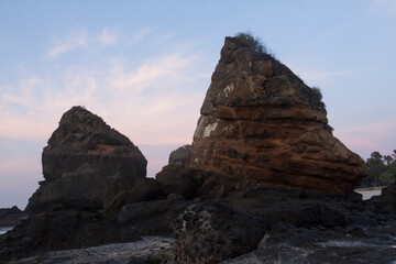 Tanjung Papuma Beach is a tourist destination in Jember district. A suitable place to enjoy sunrise and sunset in one area.