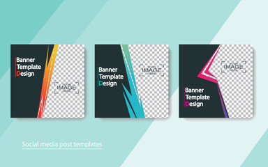set banner social media post design,vector illustrations.