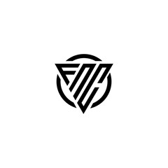  Letter FNC triangle monogram cool modern simple logo vector
