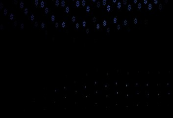 Dark BLUE vector texture with financial symbols.