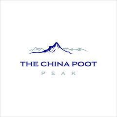 The Alaska mountains with a simple line design