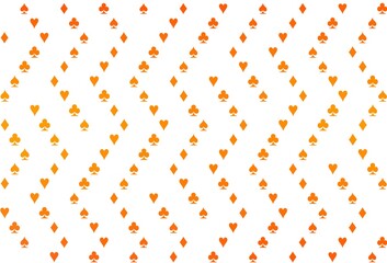 Light Orange vector template with poker symbols.
