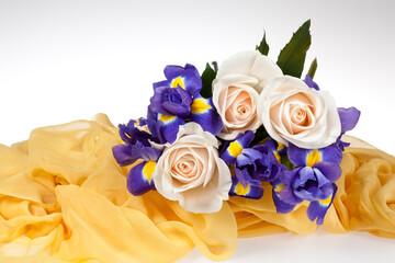 Bouquet Of Flowers And Fabric