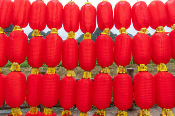 Traditional red lanterns in ancient China