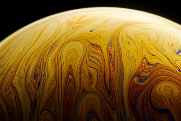Dominant yellow colors captured from soap bubble surface.