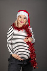 Pregnant woman on Christmas time