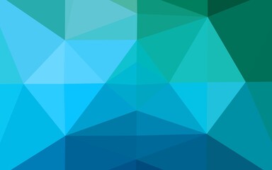 Fototapeta premium Light Blue, Green vector blurry triangle pattern.