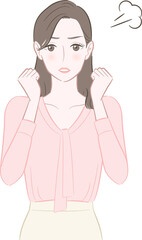 怒る女性のイラスト