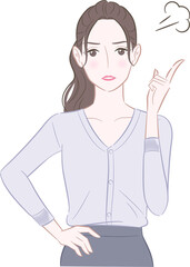 怒る女性のイラスト