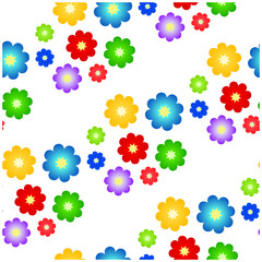 set of colorful flowers icons