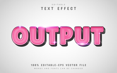 Output text, editable text effect pink color