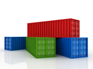 Obraz premium Container export. 3d illustration 