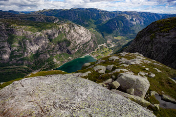 Fototapeta na wymiar Norwegian fjords, view from above, Norwegian nature