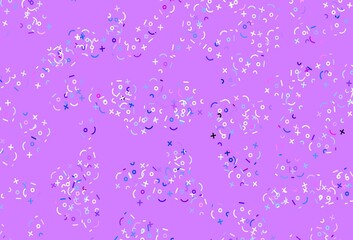 Light Pink, Blue vector pattern with Digit symbols.