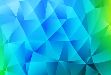 Light Blue, Green vector triangle mosaic background.