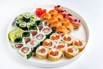 sushi set on the white background