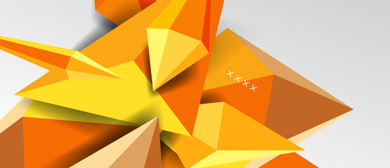 3d low poly abstract shape background vector illustration