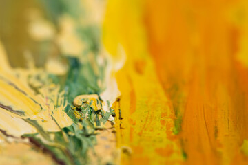 Abstract mixed oil paint colors close up macro shot for background.