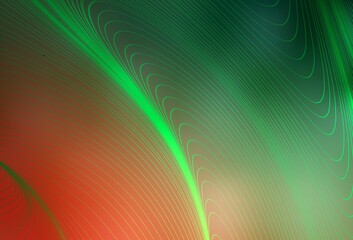 Light Green, Red vector background with wry lines.