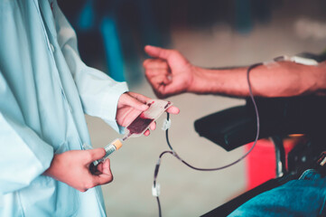 Blood donation, blood donation to blood bank