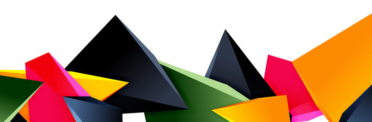 Triangle mosaic abstract background, 3d triangular low poly shapes. Geometric vector illustration for covers, banners, flyers and posters and other