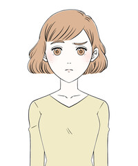 女性の表情　疑問