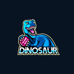 Dinosaur mascot logo icon design